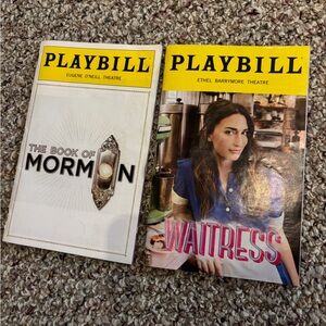 2 Broadway Playbills - Waitress and Book of Mormon